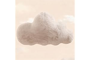 YRXRUS Cloud Pillows, Beige Cloud Shaped Pillow, Decorative Throw Pillow Gifts, Cute Plush Room Decor, Fluffy Faux Rabbit Fur