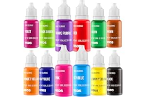 WAYIN Food Coloring Liquid Set - 12 Vibrant Color Food Grade, Food Coloring Gel Concentrated Neon Icing Colors for Cake Decorating, Baking, Easter Egg, Icing, Fondant, Cooking, Slime Making DIY Supplies Kit