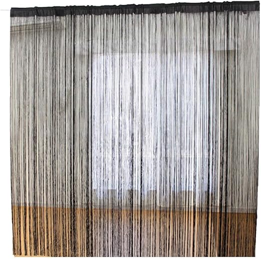 Amazon オーダー ストリング カーテン 巾70 丈1cm ブラック １枚 防炎 ラベル フック付き 日本製 ショート丈 100 0cm 巾290cmまで のれん オンライン通販