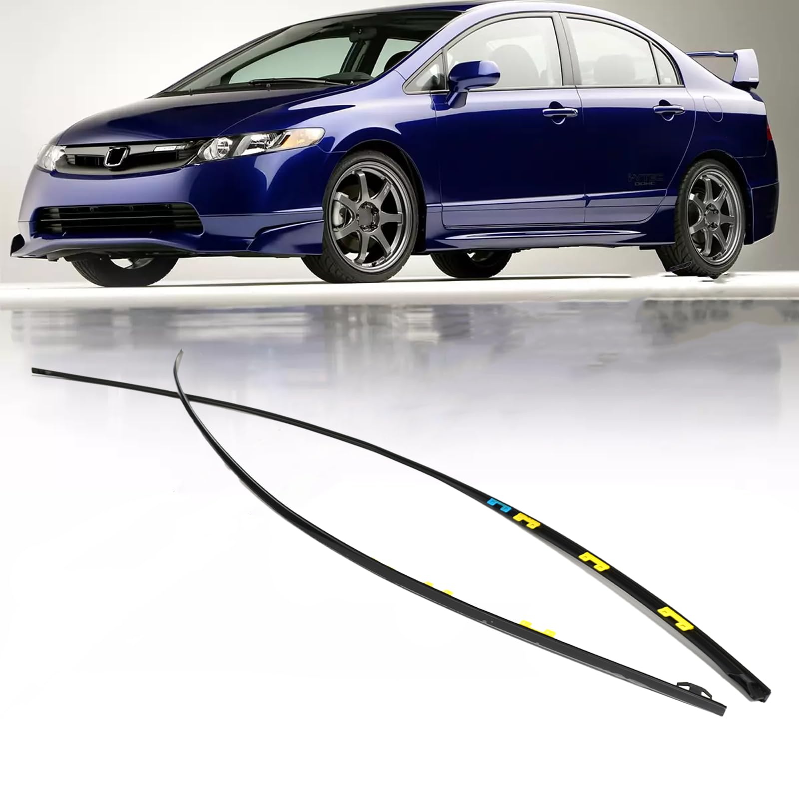 Photo 1 of SKKYORO Drip Side Molding for Honda Civic 2006 2007 2008 2009 2010 2011 Windshield Roof Molding Trim Set Replace 73158-SNA-013 73168-SNA-013