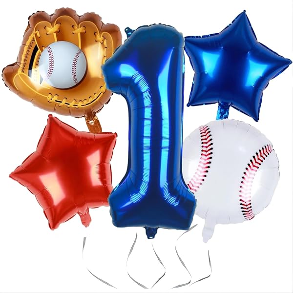 Baseball 1. Geburtstag Banner – 'Our Little All-Star' Hochstuhl-Deko Mit Krone | Ca. 228 Cm Lang, Vorgefertigt | Für Jungen-Geburtstagsfeiern