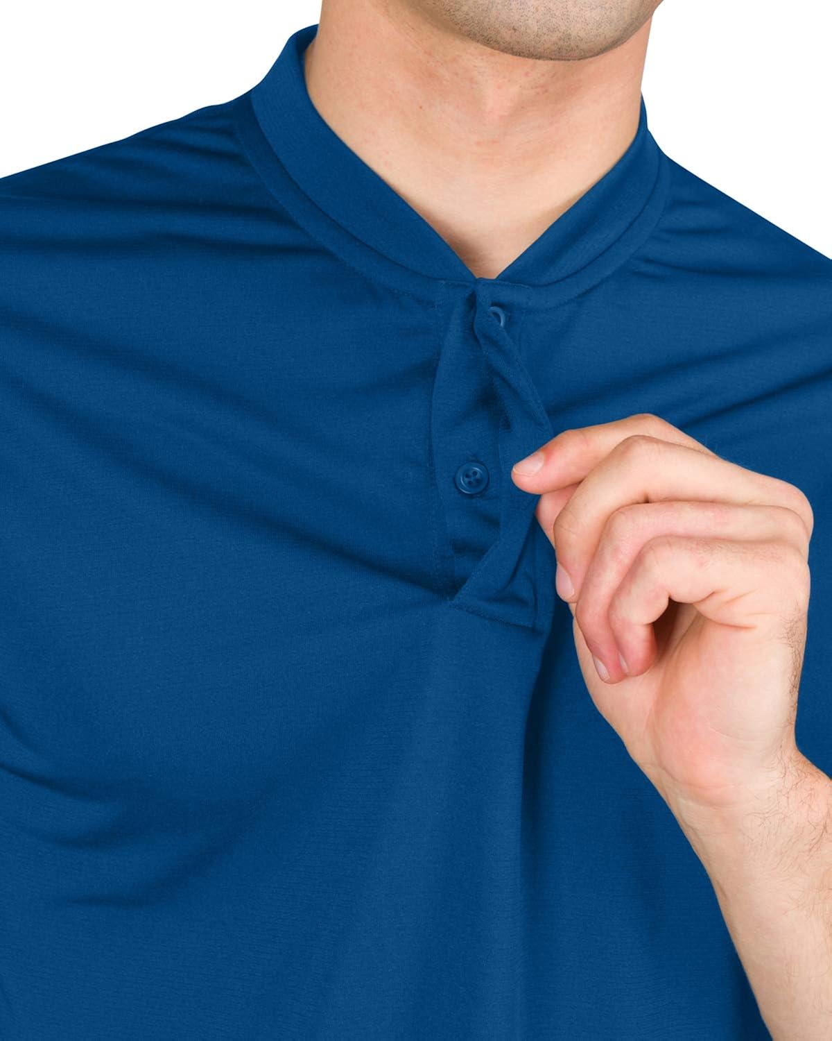 Three Sixty Six Quick Dry Collarless Golf Shirts for Men - Short Sleeve Casual Polo, Stretch Fabric: Clothing
