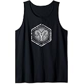 Zodiac sign Aries - symbol without text as hexagon Tank Top