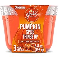 Glade Candle Pumpkin Spice Things Up, Fragrance Candle Infused with Essential Oils, Air Freshener Candle, 3-Wick Candle…