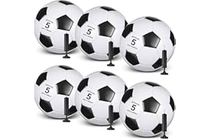 Glimin 6 Pcs Operation Christmas Soccer Ball Bulk with Pump Needles, Size 3 4 5 Deflated Soccer Ball Gift for Youth Adult Game Training Practice Christian Charity Donation Supplies