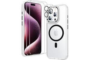 Temdan Magnetic for iPhone 15 Pro Max Case Clear, [Compatible with Magsafe] iPhone 15 Pro Max Case -White