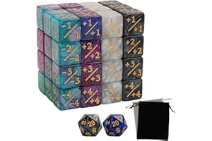 50 PCS Dice Counters Set - Token Counters for Creature Stats and Loyalty, Compatible with Trading Card Games and Other CCG Ac