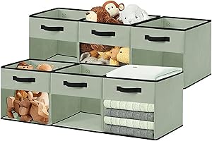 DECOMOMO Fabric Cube Storage Bin – Storage Bins with Clear Window, Toy Storage for Kids, Closet Organizers and Storage for Cl