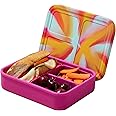 LunchBots Build -a- Bento Lunch Box, Silicone Bento Box for Kids, Multi-Compartment Lunch Container, Oven & Dishwasher Safe, BPA Free, 32 oz - Tie Dye Pink