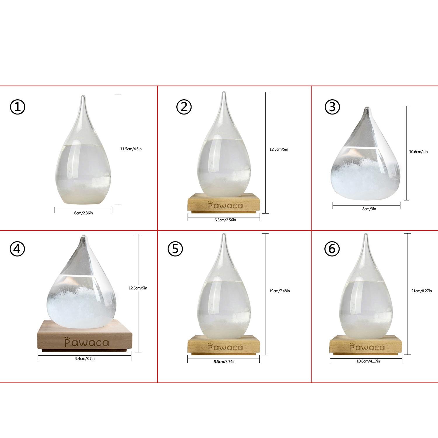 Pawaca Storm Glass,Water Drop Weather Forecast Barometer Crystal Home