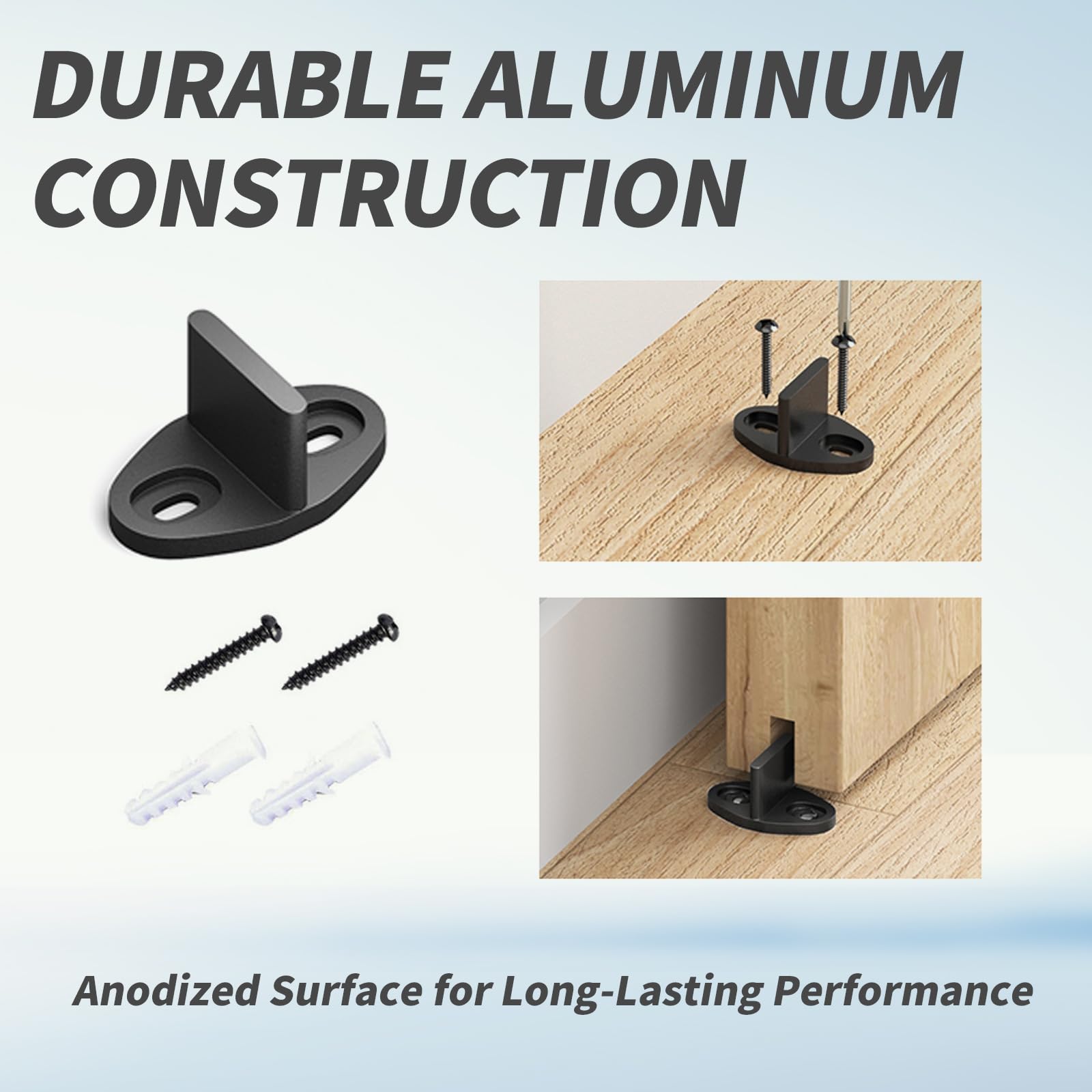 4Pack Black Floor Guide For Sliding Barn Door Hardware T Shape Guides ...