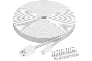 Moyeel 2- Pack 40FT Flat Power Extension Cable Compatible with Wyze Cam/Wyze Cam Pan,Yi Camera,NestCam Indoor,Blink XT Camera,USB to Micro USB Charging Cord for Home Security Camera