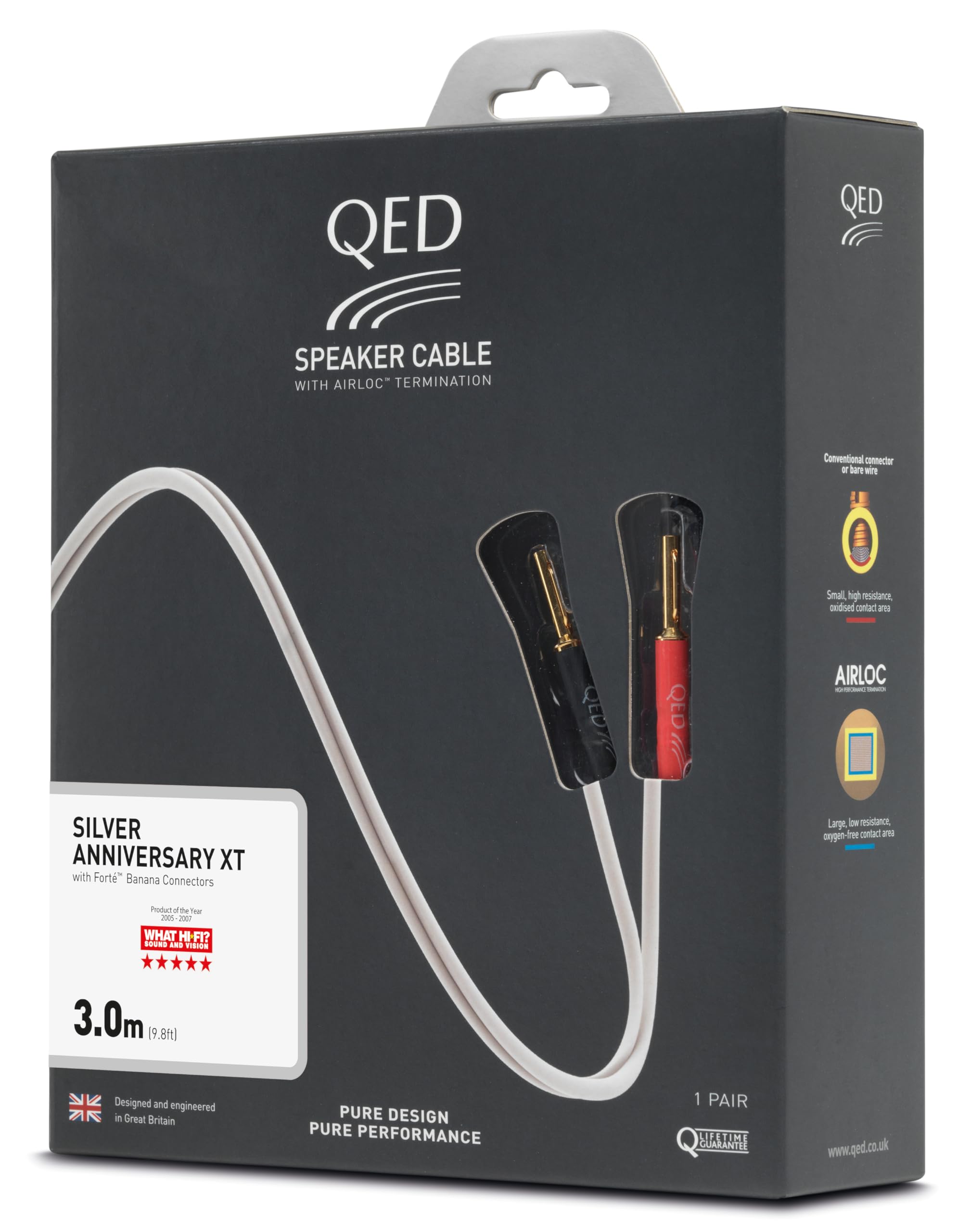 QED Silver A XT Pre-Terminated Speaker Cable 3m