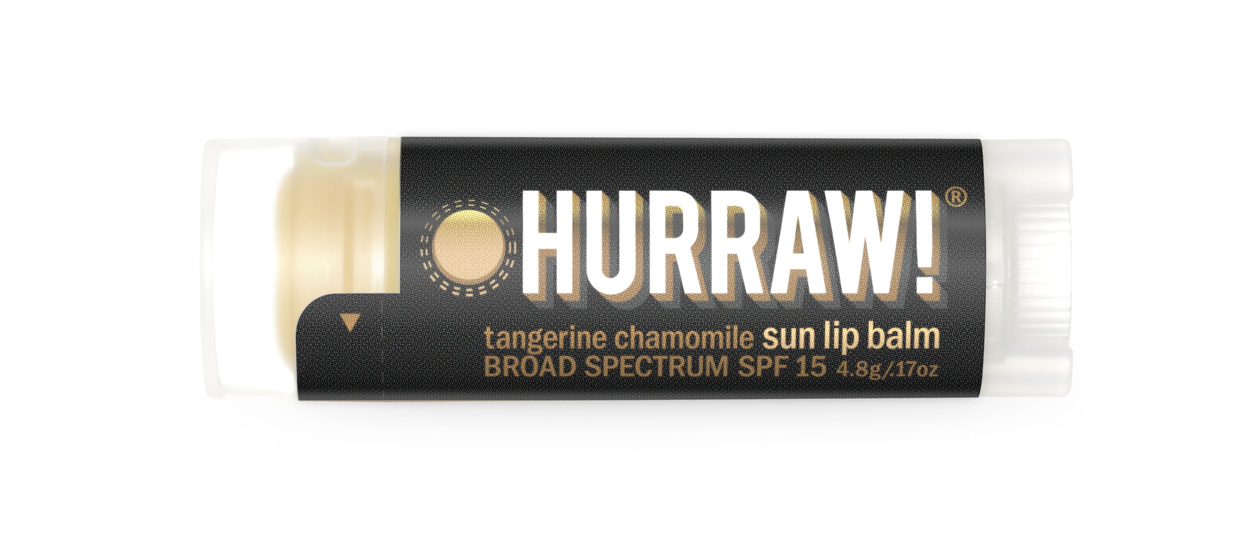 Hurraw! Sun Lip Balm (Zinc Oxide Protection, Broad Spectrum SPF 15, Tangerine, Chamomile): Organic, Certified Vegan, Gluten Free. Non-GMO, 100% Natural. Bee, Shea, Soy and Palm Free. Made in USA — image 1