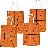 16 PCS Basketball Party Gift Bags for Basketball Party Supplies Birthday Decor Decorations, Party Favor Goody Treat Candy Bag Basketball Pattern Gift Bag, Birthday Party Supplies for Kid Adult