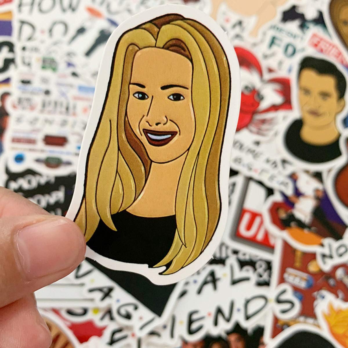 WOCOCO Friends Stickers, 50 Pack Friends TV Show Theme Stickers for Kids Teens, Waterproof Vinyl Stickers for Laptop, Water Bottles, HydroFlask