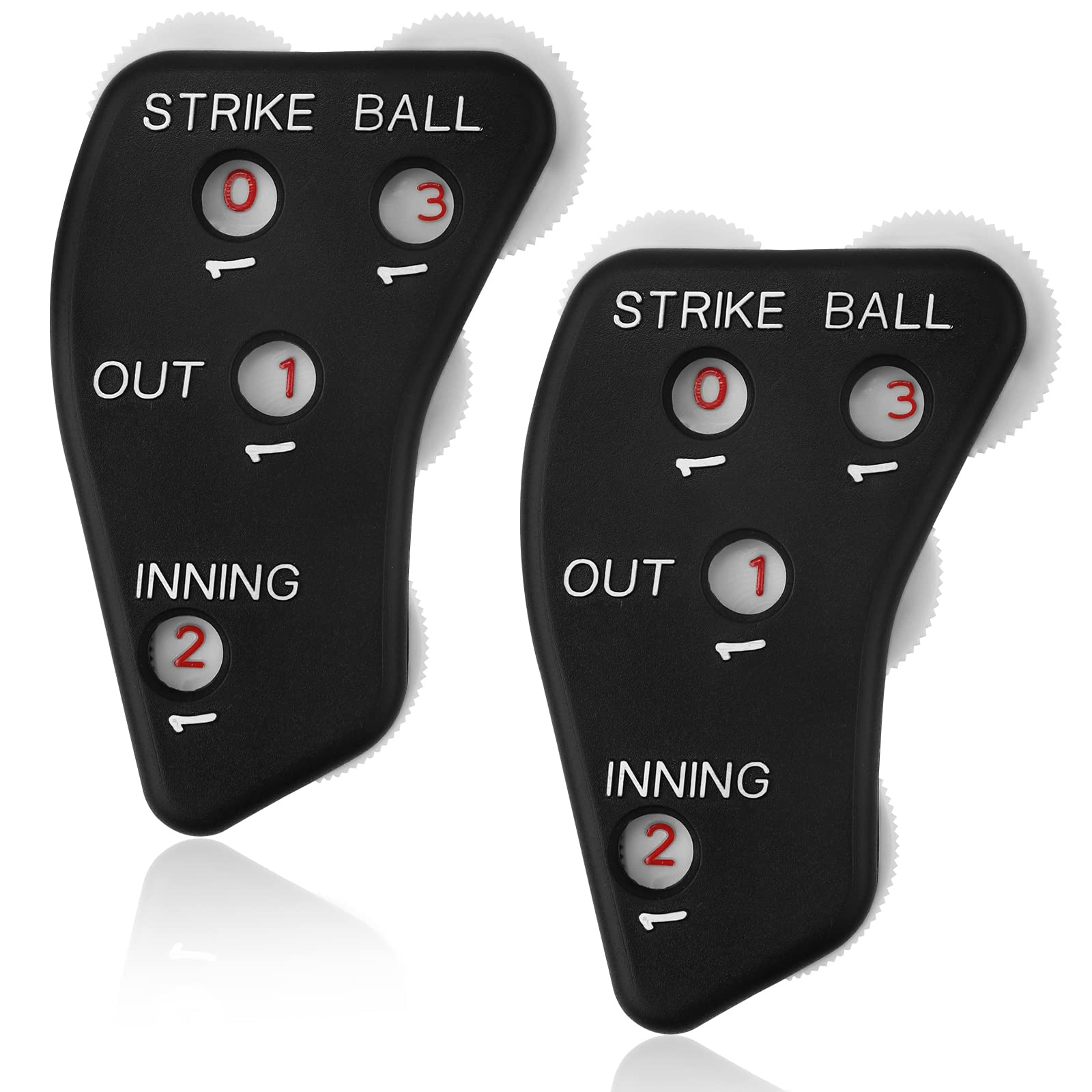 SAVITA 2PCS Baseball Umpire Clicker, 4 Wheels Baseball Indicator Umpire Not Easy to Slide Baseball Counter Clicker for Softball Coach Recording Outs & Innings Balls (Black)