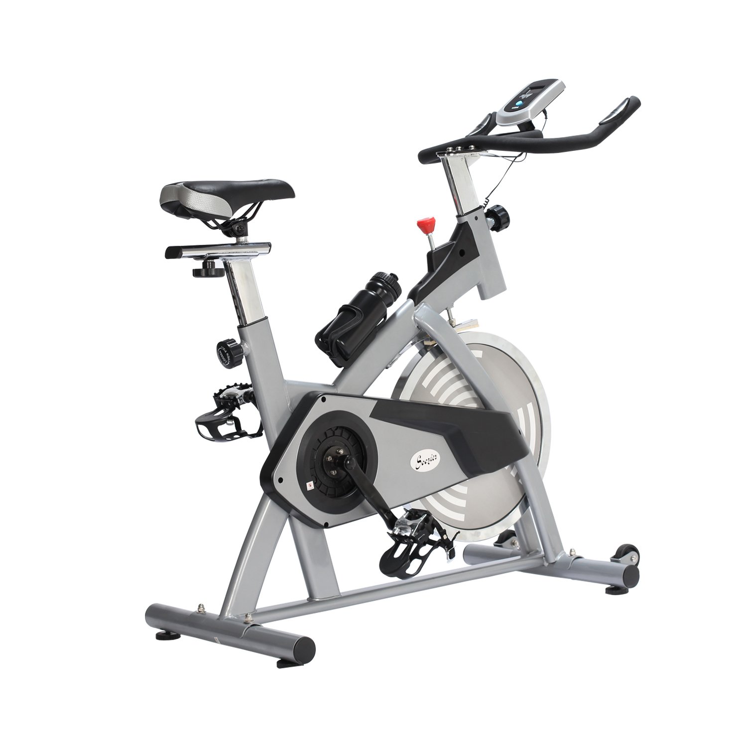 Soozier Adjustable Upright Exercise Bike Indoor Cycling Trainer Home