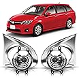 DLAA Front Fog Lights Compatible with Toyota 2013 2014 2015 Corolla Axio Front Fog Lamps Set - 1 Pair (Silver)