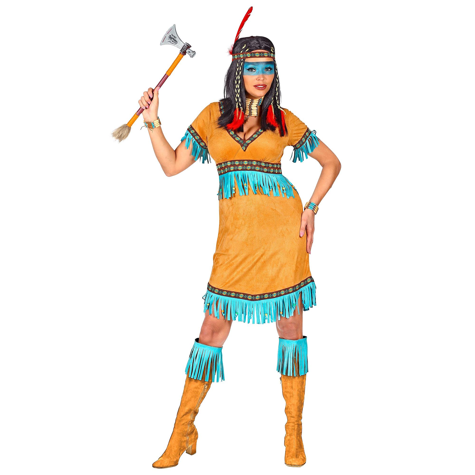 Widmann Indian Costume, Dress, Headband, Wild West, Carnival, Theme Party