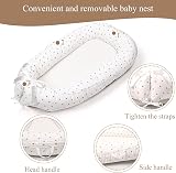 EAQ Baby Lounger Nest for Co Sleeping 0-12 Months 100% Cotton White Grey view 6
