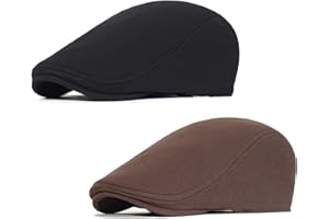 MALAXLX 2 Pcs Mens Womens Newsboy Flat Cap Beret Hat Ivy Irish Gatsby Driving Cabbie Hat