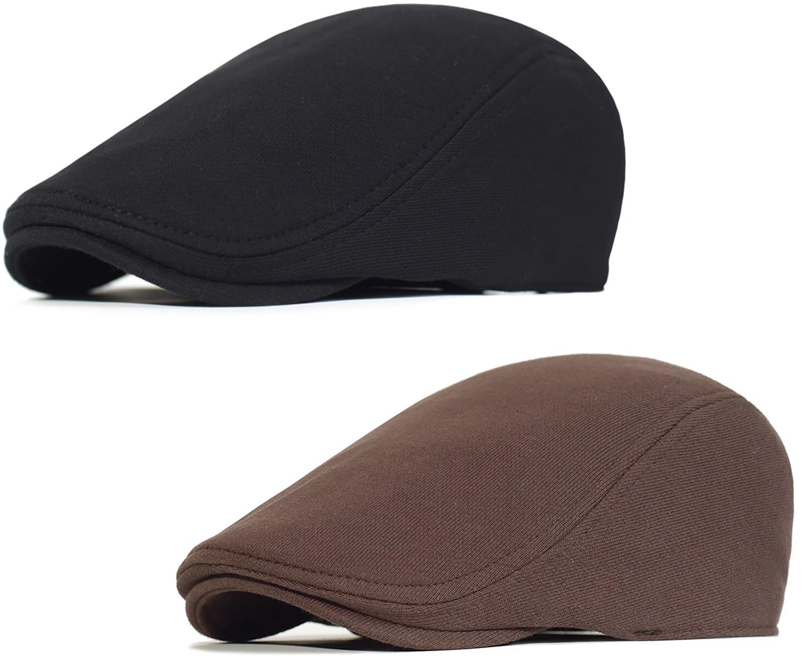 Malaxlx Pack of 2 Flat Cap Peaked Cap Men's Beret Cap Newsboy Flat Cap Beret Hat Newsboy Caps Gatsby Ivy Irish Hat