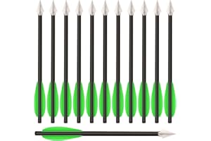 WANVZMR Mini Crossbow Bolts,6.3" Crossbow Arrows,Carbon Crossbow Bolts Arrows with Broadhead Tips Hunting Arrows for 50-80lbs