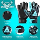 BEAST RAGE Kids Goalkeeper Gloves Aqua Size 5 Double Wrist Support view 2