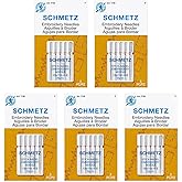 SCHMETZ Embroidery Sewing Machine Needles - Precision Needles, Size 75/11, 5-Needle Cards, Pack of 5