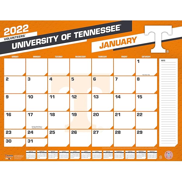 Amazon.com : TURNER SPORTS Tennessee Volunteers 2022 22X17 Desk Calendar  (22998061489) : Office Products