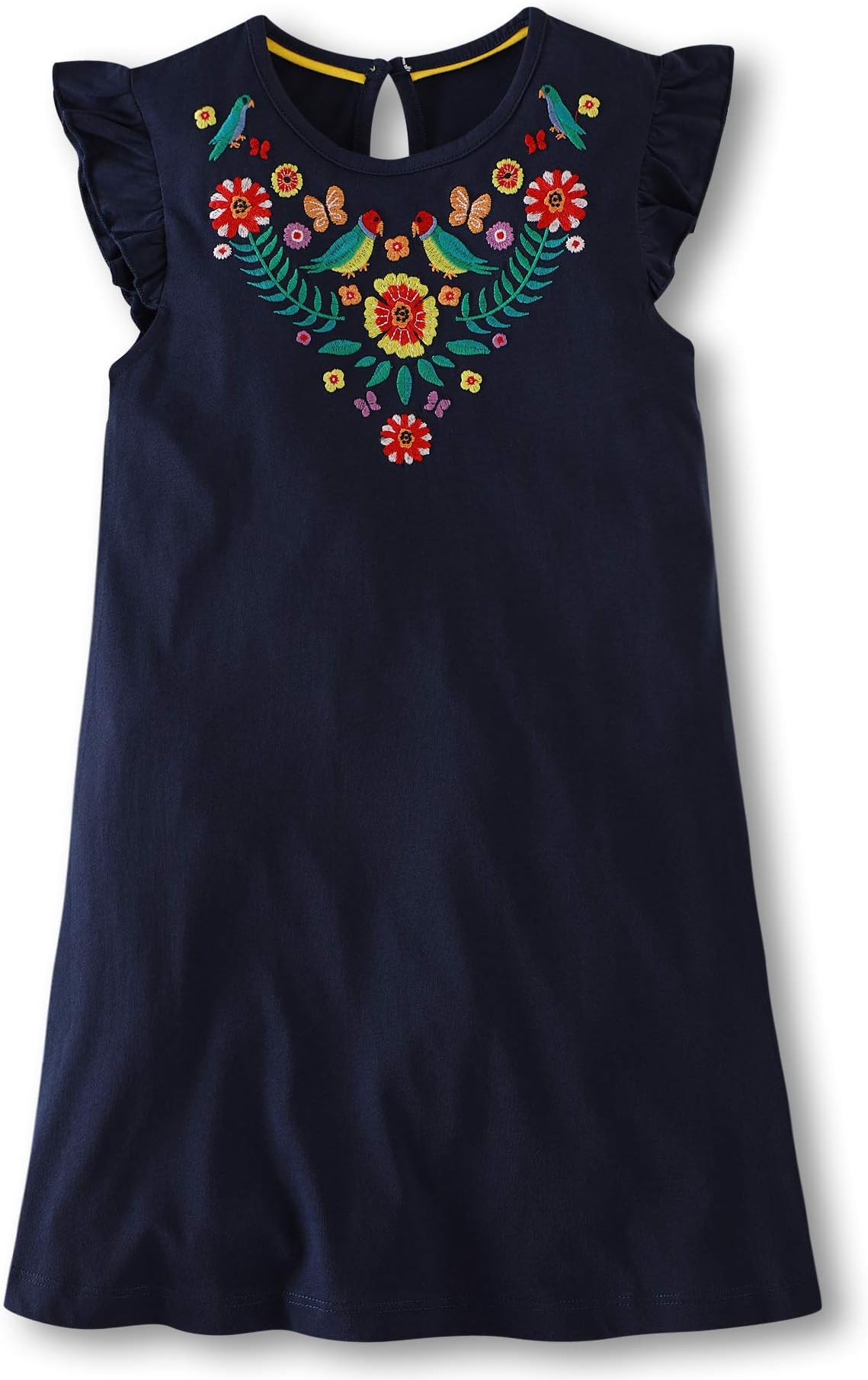 Toddler Girls Dresses Mexican Floral Casual Cotton Dress for Girls Kids