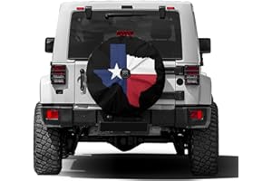 Delerain Spare Tire Cover with Backup Camera Hole Texas Flag Wheel Covers Waterproof Dust-Proof UV Sun Universal Fit for RV Trailer RV SUV Truck (18 Inch for Diameter 32"-34")