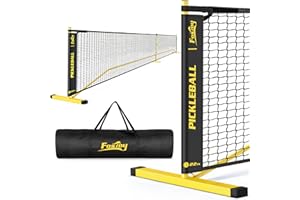 Fostoy Portable Pickleball Net Set, 22FT Regulation Size 18-Ply PE Pickleball Net,Carry Bag, Weather Resistant Steady Metal Frame Easy Setup for Outdoor Indoor