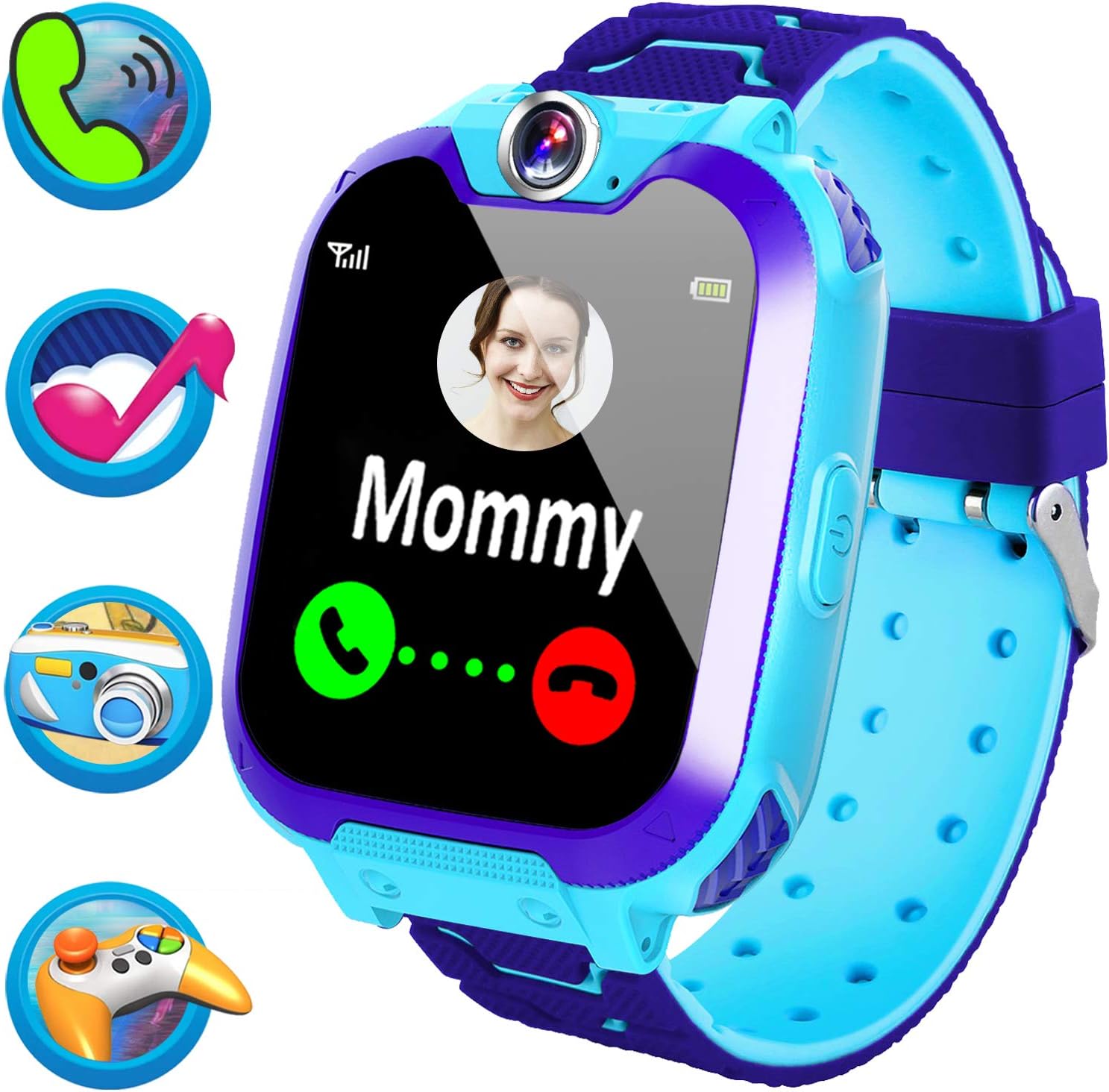 Smart Watch for Kids Boys Girls - Kids Game Smartwatch Phone with Two-Way Call SOS Games Camera Music Player, Children Wrist Watch 3-12 Years Old Holiday Toys Birthday Gifts