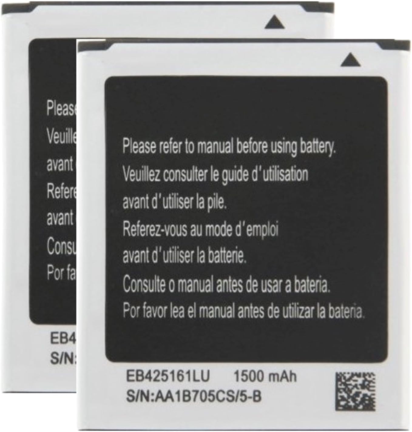 2x Standard batteries for Samsung EB425161LA/EB425161LU Samsung phones Galaxy S3 SIII Mini i8160 Exhibit T599 S Duos S7562 Ace 2 X S7560M GT-I8160