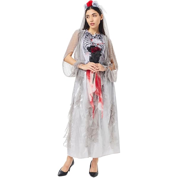 Amazon.com: Honeystore Women's Ghost Costume Bride Grey Dress Halloween  Funny Cosplay Party Dresses 2048-Gray M : Clothing, Shoes & Jewelry