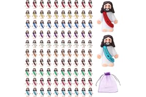 100 Pack Little Jesus Figures, Mini Jesus Figurines in Bulk, Love You for Easter Egg Fillers Egg Hunts Religious Party Favors
