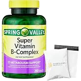 Spring Valley Super Vitamin B Complex Calcium Carbonate, Ascorbic Acid 250 Tablets - Set by Basket Goods