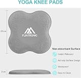 Flintronic Yoga Knee Pad with Black Resistance Band Grey 2 pcs view 2