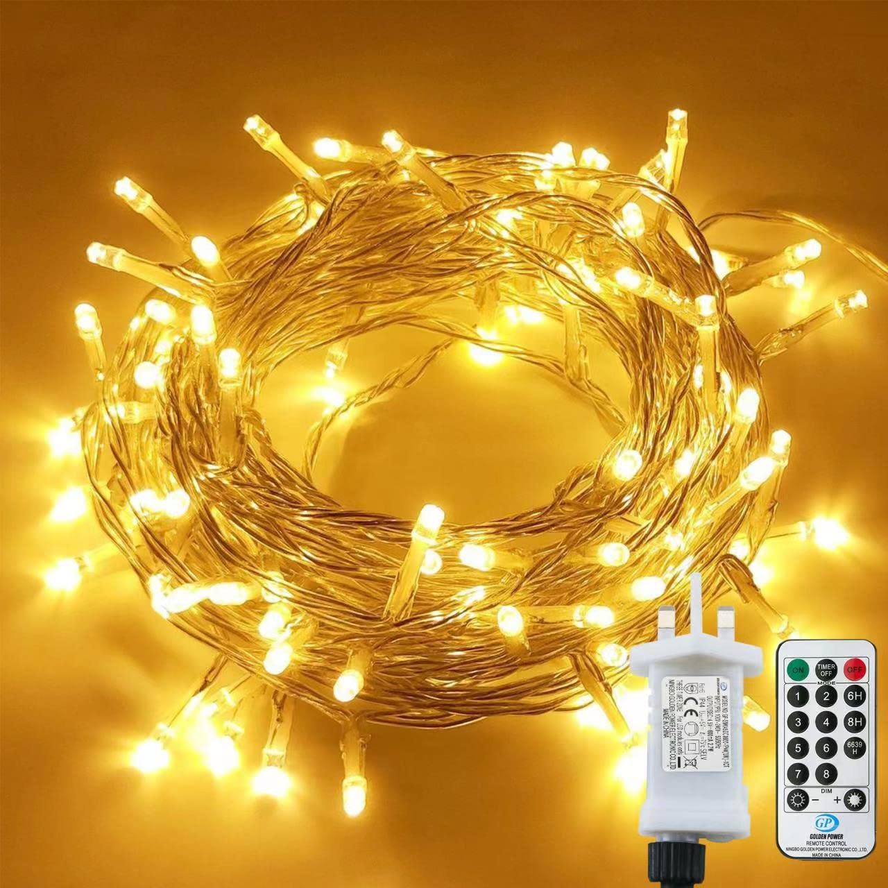 Lezonic Fairy Lights Plug in Waterproof, 15M 120 LED String Lights Mains Powered, 8 Modes Garden Fairy Lights for Outdoor/Indoor, Patio, Bedroom, Garden, Party, Christmas Decorations (Warm White)