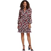 London Times Womens Elastic Waist Blouson Waist Bishop Sleeve Feminine Flattering Versatile Dress