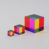 CMY Cubes Original Mega (95mm) - Cyan, Magenta &amp; Yellow Cube - Optical Color Cube - Teaches Subtractive Color Mixing - Educational, Scientific, Physics &amp; Kinetic Art Desk Object, STEAM