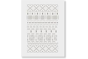 STENCIL REVOLUTION Mud Cloth Pattern Wall Stencil - Decorate Your Home for Less - Use Mud Cloth Pattern Wall Stencil to Add a Designer Touch to Your Room!