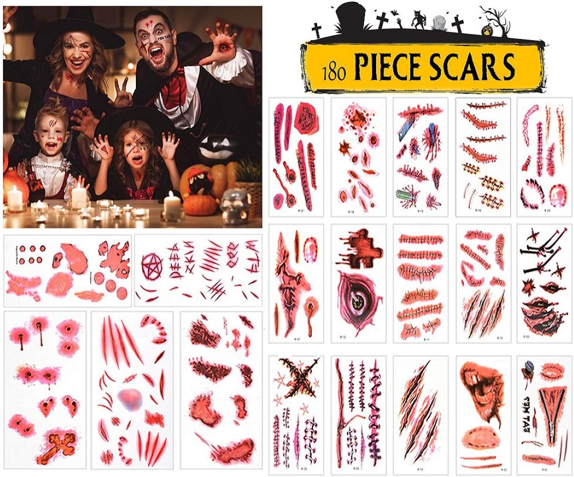 Alintor Halloween Make up Tattoos, Face Tattoo Stickers - Image 3