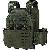 BOMTURN Tactical Vest for Men Quick Release Laser-Cutting Modular Vest for Outdoor