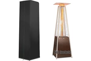 TIFILE Pyramid Patio Heater Cover 90"H x 23"W x 23"D - Waterproof & Heavy-Duty 600D Fabric with Zipper for Outdoor Propane Heaters, Black