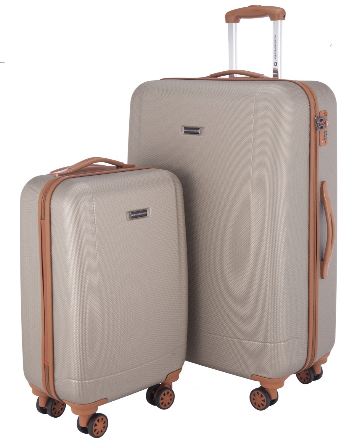 Hauptstadtkoffer - Wannsee - Set of 2 Hard-side Luggages Trolley Hardside Suitcase 4 Wheel Spinner, TSA Lock, (S/L), Champagne