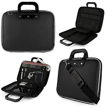 PACKNBUY Laptop Shoulder Bag Brief 16 inch Hard Shell Black