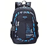 GRUOTEIS Camo Boys Backpack for Elementary Middle Junior High School Kids, Camouflage School Bags Kids Backpack for Boys Bookbag, A-Camo-blue
